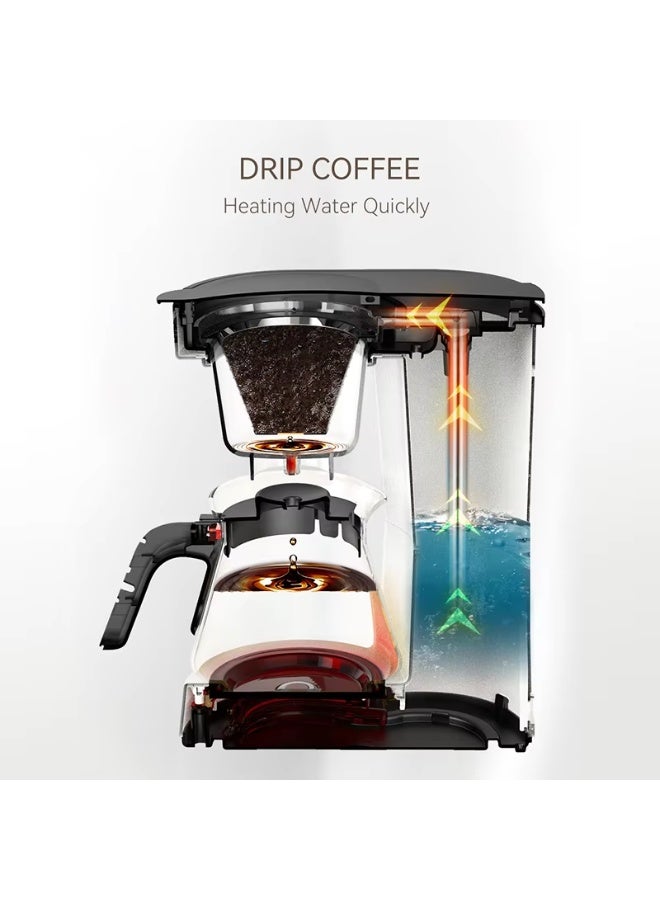 هيبرو آلة قهوة HiBREW 3 في 1 الأمريكية بالتنقيط وصانعة القهوة اليدوية إبريق زجاجي لصنع الشاي الساخن H12 باللون الأسود - Image 5